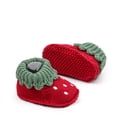 thumbnail image 5 of Xijirk Solid Knitted Baby Booties 3D Floral Decor Sock Shoes Soft Non Pre Walker Crib Shoes Warm Baby Footwear Red,0-3 Months, 5 of 8