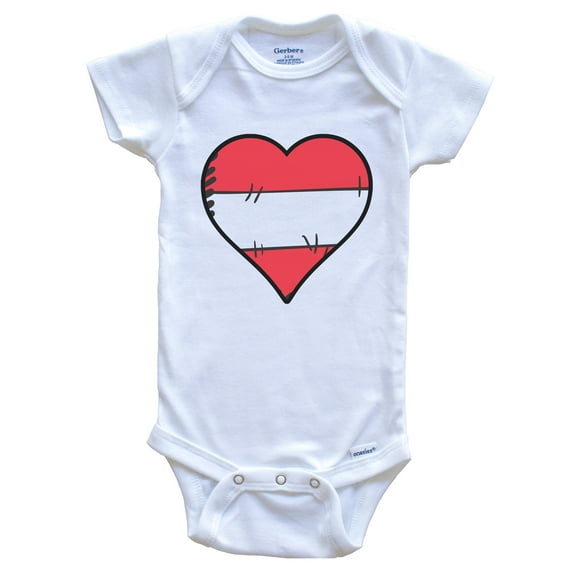 Austria Heart Austrian Flag Baby Bodysuit