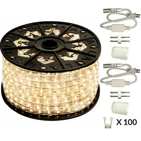 - 120V Dimmable LED Warm White 513PRO Series Rope Light - 150ft Premium Kit
