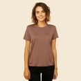 thumbnail image 3 of Dalix Sorcerer Frog Embroidered Cotton Relaxed Short Sleeve Tee T Shirt Womens in Chestnut M Medium, 3 of 5