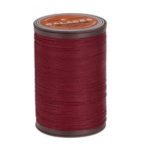 Uxcell Round Leather Sewing Waxed Thread, 80m / 87 Yards Wax Polyester String, 0.55mm Waxed Cord for Crafts, Burgundy