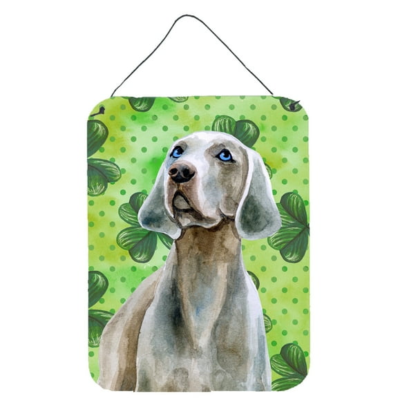 Carolines Treasures BB9848DS1216 Weimaraner St Patricks Wall or Door Hanging Prints Green 12WX16H multicolor