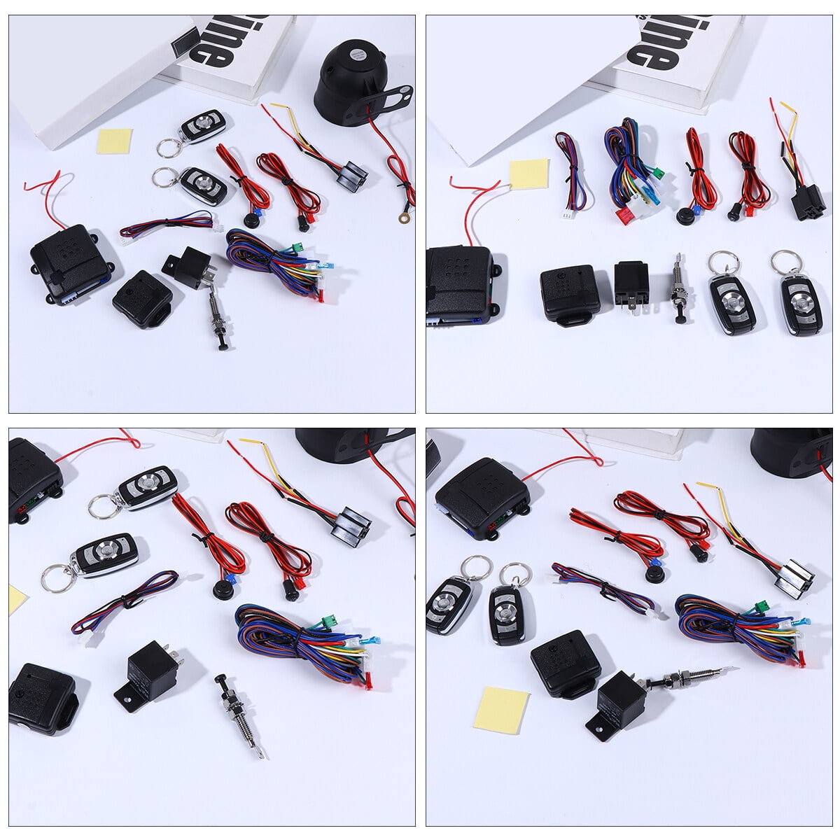 Car Alarm Security System, Black Universal Anti-Theft Device Car Security Device Alarm System Burglar Alarm Protection Car Keyless Entry System