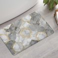 thumbnail image 2 of Gray Marble Gold Hexagon Pattern Bathroom Rugs Mat,Non Slip Microfiber Bathroom Rug,Rubber Backing,Soft Bathroom Mats for Bathroom Floor,Tub and Shower,17x27in(43x68cm), 2 of 5