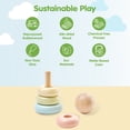 thumbnail image 3 of PlanToys® First Stacking Ring | Montessori Wooden Stacking Toy for Babies & Toddlers | Baby Learning Toy for Fine Motor Skills, Sensory Play & Color Sorting, 3 of 9