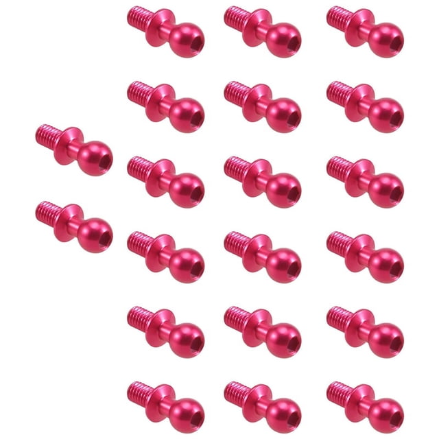 20 Piezas Tornillos de Cabeza de Bola Hexagonal M3 de Metal para TT-01 TT-02 Sakura D4 D5 1/10 RC Piezas de Repuesto de Coche de Deriva Universales, 2