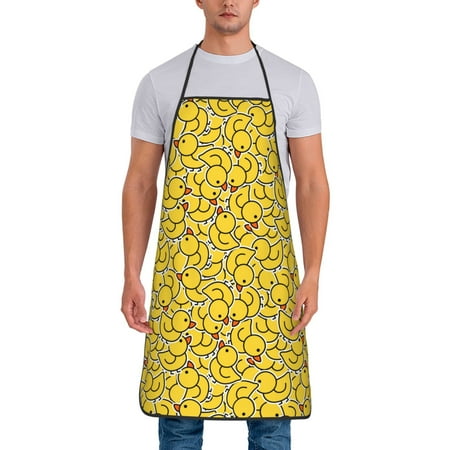 

Naloa 1Pack Adjustable Bib Apron Waterdrop Resistant Cooking Kitchen Aprons for Women Men Chef Duck1 Print