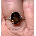 thumbnail image 3 of Elegant Oval Smoky Quartz Statement Ring Classic Oval Cut Gemstone Engagement or Promise Ring Special Occasions Handmade Jewelry Gift for Her Black Vermeil 7, 3 of 3