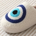 thumbnail image 6 of Home Slipper Women Evil Eye cartoon Winter Warm Kawaii Plush Indoor Floor Fuzzy Blue Non Slip Men Male House Shoes Female 2024, 6 of 6