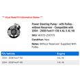 thumbnail image 2 of Power Steering Pump - with Pulley - without Reservoir - Compatible with 2004 - 2008 Ford F-150 4.6L 5.4L V8 2005 2006 2007, 2 of 2
