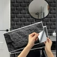thumbnail image 6 of Tile Stickers 12"x6" Black Brick Decals Vinyl Peel and Stick Kitchen Tiles Wall Decor 6 Sheets, 6 of 8