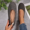 thumbnail image 4 of Flats for Women Dress Shoes: Round Toe Suede Foldable Comfortable Casual Slip On Ballet Loafers for Driving Work 37, 4 of 9