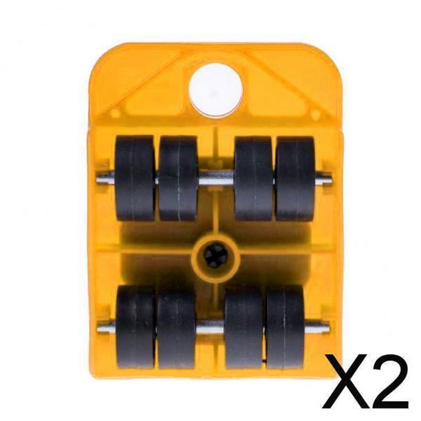 2xFurniture Move Tool Transporte Pesado Shifter Rueda Móvil Deslizador Amarillo 2 piezas