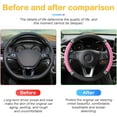 thumbnail image 5 of 15 Inch Rhinestones Soft Leather Elastic Steering Wheel Protector for Most Vehicles Car Interior Accessories with Sparkly Crystal Diamond, Black-Pink, 5 of 6