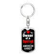 thumbnail image 1 of American Avocet Bird Stainless Steel or 18k Gold Premium Swivel Dog Tag Keychain, 1 of 8