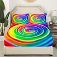 thumbnail image 2 of Rainbow Spiral Bedding Set Queen Size,Tie Dye Fitted Sheet Boho Hippie Bed Sheets Teens,Bohemian Exotic Colorful Sheets(No Top Sheet), 2 of 5