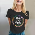 thumbnail image 2 of Delayuji 100 Days of School Shirt Women Teacher Tshirts Happy 100Th Days Shirt Celebration Appreciation Black M Polyester,Spandex Short Sleeve Shirts for Women, 2 of 5