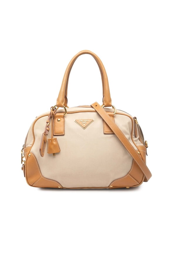 Pre-Owned Prada Triangle Logo Plate Mini Boston Bag, Handbag/Shoulder 2-Way,... (Good)