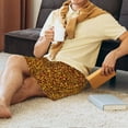 thumbnail image 5 of Balery Golden Glitter Men's Cotton Knit Pajama Shorts Waistband & Pockets,Short Pajama Pants-3X-Large, 5 of 8
