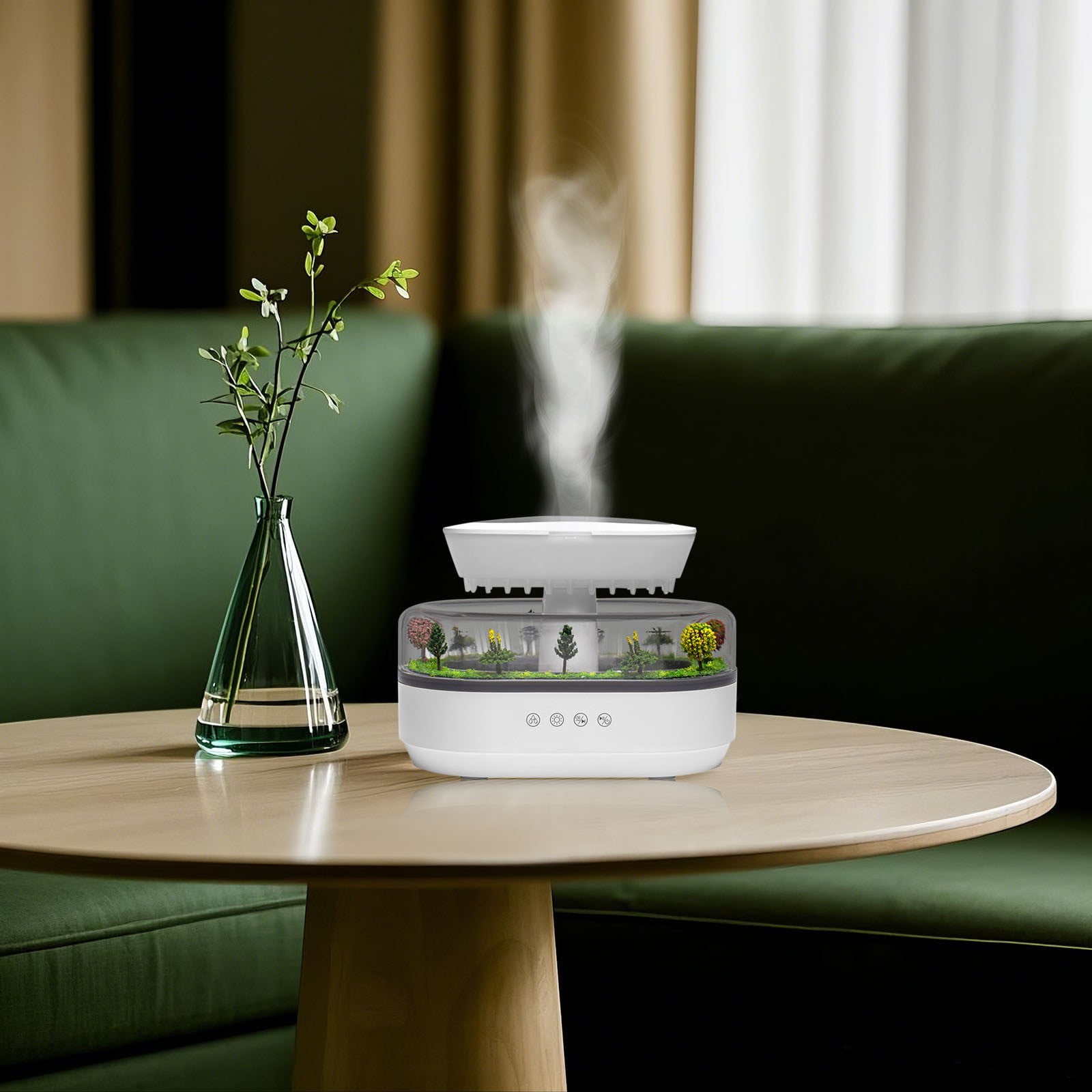RAPOBRIX White Noise Zen Rain Cloud Night Light Aroma Diffuser - Micro Humidifier Fountain with Water Drop Sound Ultrasonic