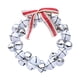 thumbnail image 2 of Guirnalda de campanas navideñas artificiales de 4 pulgadas para decoración navideña de puerta de entrada Plata y blanco, 2 of 9