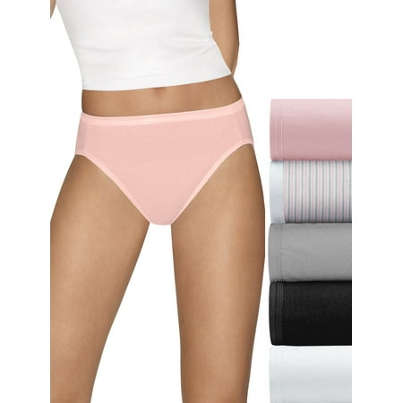 

Hanes Ultimate Comfort Cotton Women s Hi-Cut Panties 5-Pack