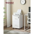 thumbnail image 2 of VASAGLE 2-Drawer Filing Cabinet, Mobile Printer Stand with Lock, File Organizer for Home Office, Modern, White, 2 of 5