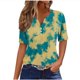 thumbnail image 1 of Tops de Algodón para las Mujeres, Retro No Posicionamiento Impreso, V-Cuello Botón Suelto para las Mujeres, 1 of 6