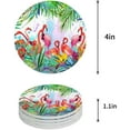 thumbnail image 1 of POGLIP Tropical Palm Leaves Flamingo Set of 6 Round Coaster for Drinks, Absorbent Ceramic Stone Coasters Cup Mat with Cork Base for Home Kitchen Room Coffee Table Bar Decor, 1 of 5