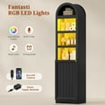 thumbnail image 5 of 72" Tall Arched Narrow Bathroom Storage Cabinet with Lights, Slim Storage Cabinet with Adjustable Shelves for Small Spaces, Black, 5 of 8