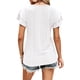thumbnail image 4 of VISgogo Tops sueltos de verano para mujer, camiseta dulce con cuello en V y manga corta con volantes de doble capa con agujeros de color sólido VISgogo moda, 4 of 5