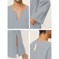 thumbnail image 5 of INSPIRE CHIC Men's Pajamas Cotton Sleepwear V-Neck Side Split Long Gown with Pocket M Gray, 5 of 5