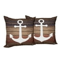thumbnail image 6 of Ambesonne Marine Throw Pillow Cover 2 Pack, Boat Theme Anchor Motif, 18", Brown White, 6 of 6