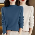 thumbnail image 2 of Bovemsi Womens Sweaters Women'S Autumn And Winter 2pc Solid Color Soft Comfortable Round Neck Pullover Cute Sweaters, 2 of 4