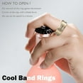 thumbnail image 7 of 9Pcs Stainless Steel Band Rings for Men Women Cool Fidget Spinning Chain Ring Anxiety Relief Fashion Simple Wedding Engagement Black Ring Set, 7 of 7