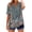 Blue, variant on Women's Short Sleeve Shirts Cuffed Sleeves Tops V Neck Button Sunflower Graphic Tee Casual Fit Clothes (L, Multicolor 16)