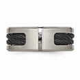 thumbnail image 4 of Titanium Brushed/Polished Black Ip Cable 1/20Ct Diamond 10mm Band (Size 9.5) Made In China tb266aa-9.5, 4 of 4