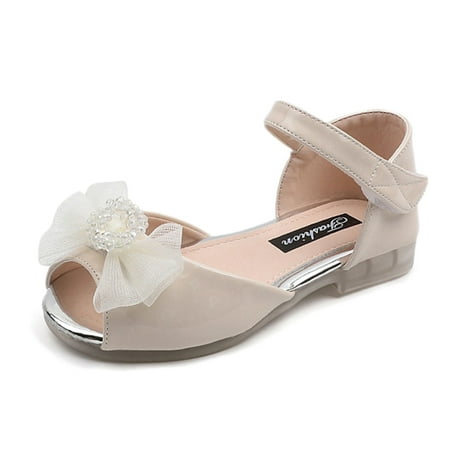 

Maxcozy Toddler Kids Girls Crystal Bow Open Toe Sandals Special Occasion Shoes