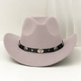 thumbnail image 3 of sususu Cowboy Hat for Men Western Wide Brim Hat with Metallic Accents – Adjustable Cotton-Blend for Daily Wear,Outdoor,Travel Pink, 3 of 4