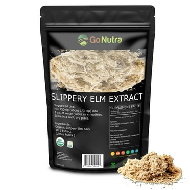 Slippery Elm Bark Extract Powder Organic, 10:1 Extract - 8oz. Ulmus Rubra, Slippery Elm Supplement, Slippery Elm Powder