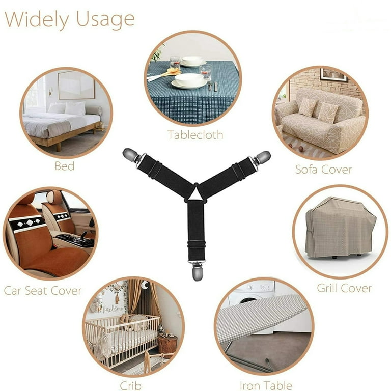 Bed Sheet Holders & Straps | 6-Piece Set | No-Slip Corners & Sides | Fits All Mattress Sizes