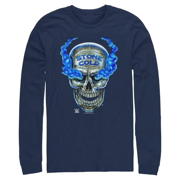 Mens WWE Stone Cold Smoke Skull Long Sleeve Shirt