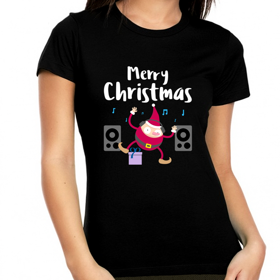 Funny DJ Elf Christmas Pajamas Christmas Clothes Womens Christmas Pajamas for Women Funny Christmas Shirt