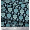 thumbnail image 3 of Soimoi Black Cotton Duck Fabric Blue Mandala Print Fabric by the Yard 42 Inch Wide, 3 of 3