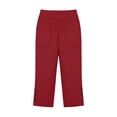 thumbnail image 4 of Tnhcen Women Cotton Linen Capri Pants High Waisted Straight Leg Loose Fit Side Pockets Button Cuff Summer Trousers for Women Casual Lounge Capri Pants, 4 of 6