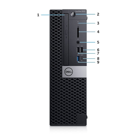 Restored Dell OptiPlex 5070 SFF Desktop Computer, Intel Core i7-9700 3.0GHz, 8GB RAM, 256GB SSD, Windows 11 Pro, Wi-Fi, Bluetooth