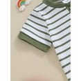 thumbnail image 5 of Baby 2 Piece Outfits Summer Striped Short Sleeve Romper and Elastic Shorts Set for Toddler Newborn Girl Boy, 5 of 13