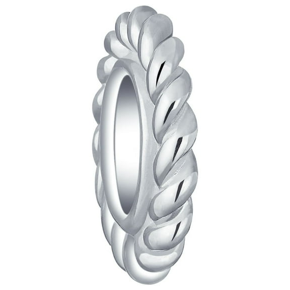 Bling Jewelry Womens Sterling Silver Charm Bead Simple Twist Rope Cable Spacer for European Bracelet