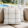 thumbnail image 2 of 26x26 Pillow Covers Set of 2, Yellow Brown Check Square Throw Pillow Covers for Couch/Sofa/Living Room, Farmhouse Line Buffalo Plaid Decorative Soft Pillowcases for Couch Throw Pillows, 2 of 9