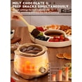 thumbnail image 3 of LUSHYUM - Juego de ollas para fondue de chocolate, máquina eléctrica para derretir chocolate, capacidad para 4 tazas, 4 bandejas, 5 tenedores, 1 espátula y calentador de queso, ideal como regalo para, 3 of 5